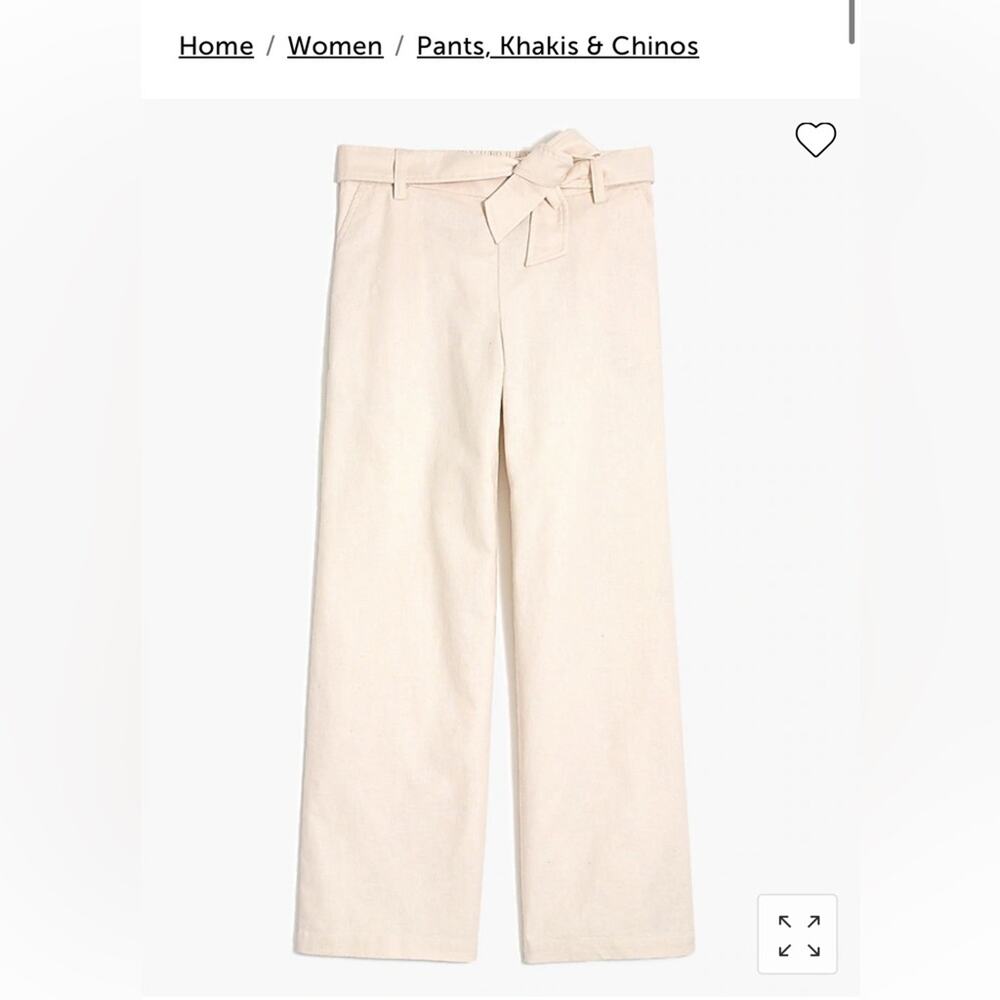 J Crew linen crop pants new